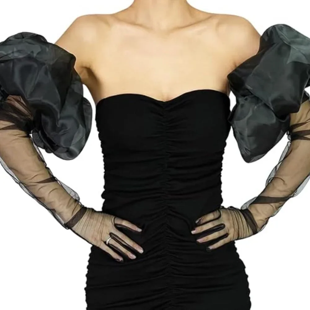 Oversize Tulle Mesh Gloves Oz